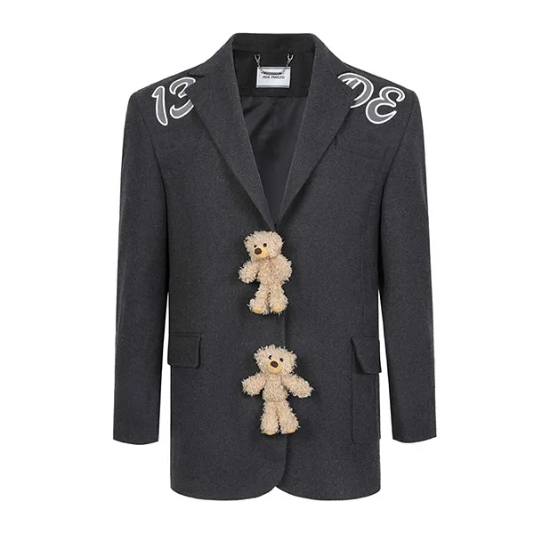 Áo Khoác 13 De Marzo Plush Bear Button Suit FR-JX-517 Màu Xám Size S