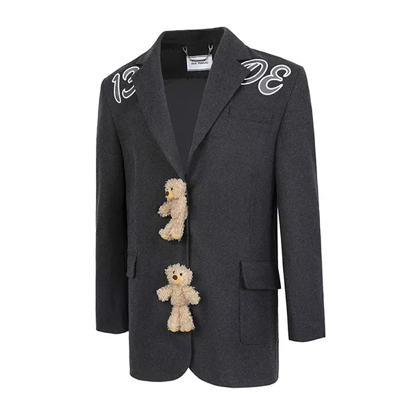 Áo Khoác 13 De Marzo Plush Bear Button Suit FR-JX-517 Màu Xám Size S