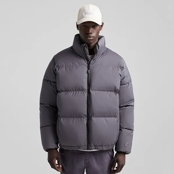 Áo Khoác Bershka Puffer Jacket Màu Xám Size M