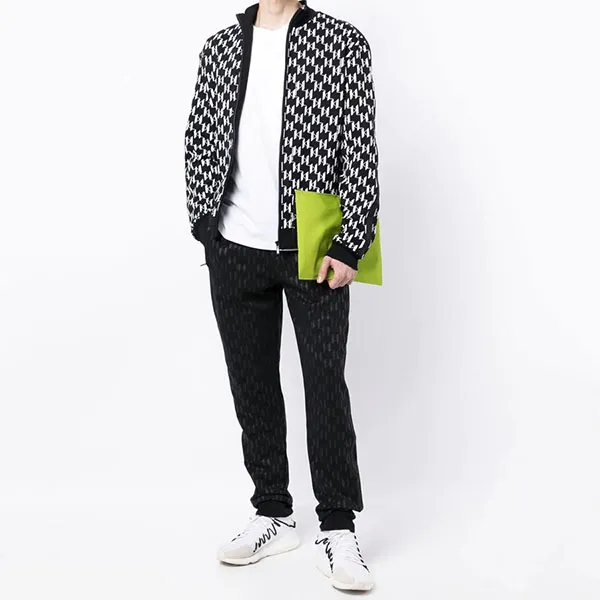 Áo Khoác Karl Lagerfeld Jacket Mit KL-Muster Monogram Màu Đen Trắng Size S - Thời trang - Vua Hàng Hiệu