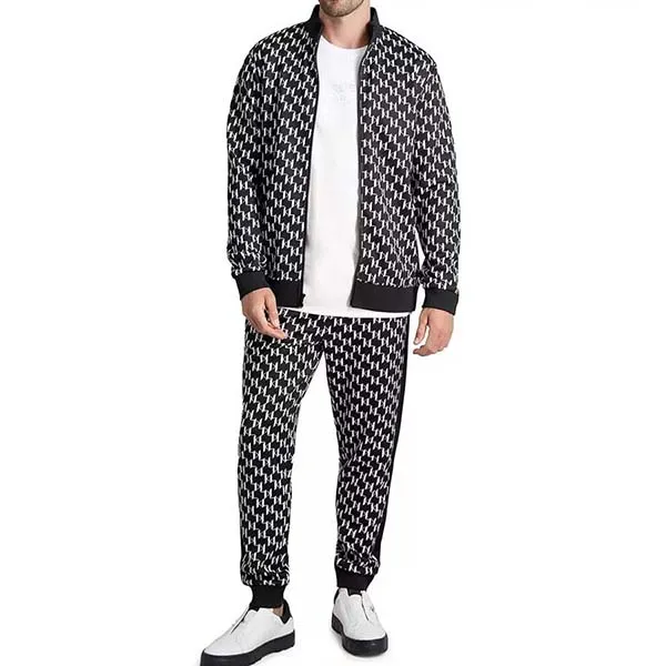 Áo Khoác Karl Lagerfeld Jacket Mit KL-Muster Monogram Màu Đen Trắng Size S - Thời trang - Vua Hàng Hiệu