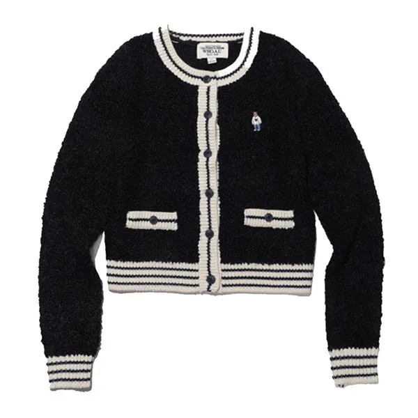 Áo Khoác Len WHOAU Steve Bookle / WHCKC4T41F Màu Đen Trắng Size M - Thời trang - Vua Hàng Hiệu
