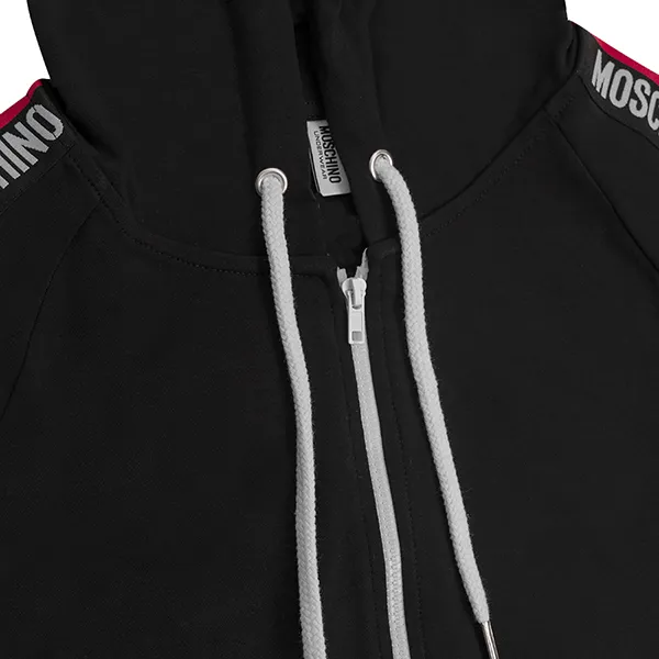 Áo Khoác Moschino Arm Tape Logo Zip Up Hoody Black T1750 8112 0555 Màu Đen Size L - Thời trang - Vua Hàng Hiệu
