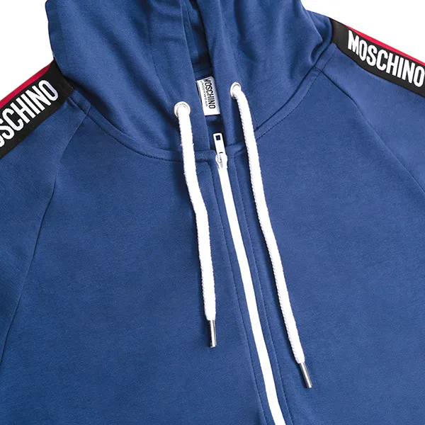 Áo Khoác Moschino Arm Tape Logo Zip Up Hoody Dark Navy T1750 8112 0290 Màu Xanh Navy Size L
