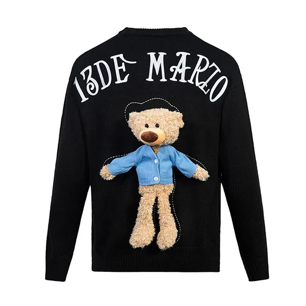 Áo Len 13 De Marzo Clothed Teddy Bear Sweater FR-JX-097 Màu Đen Size S - Thời trang - Vua Hàng Hiệu
