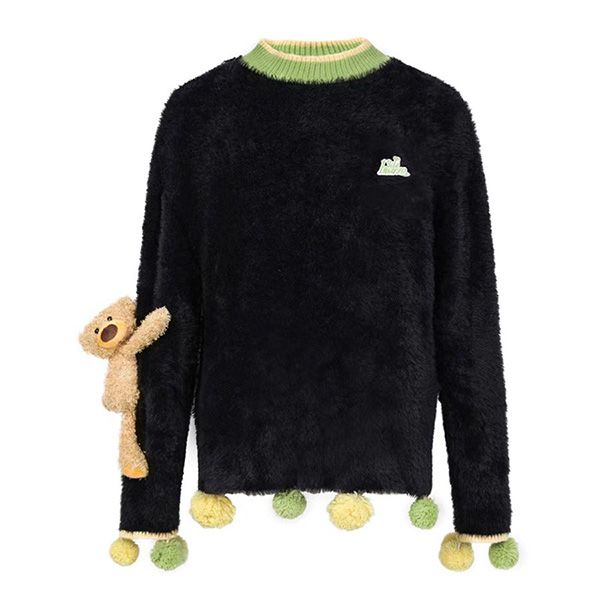 Áo Len 13 De Marzo Mohair Ball Sweater FR-JX-537 Màu Đen Size S - 2
