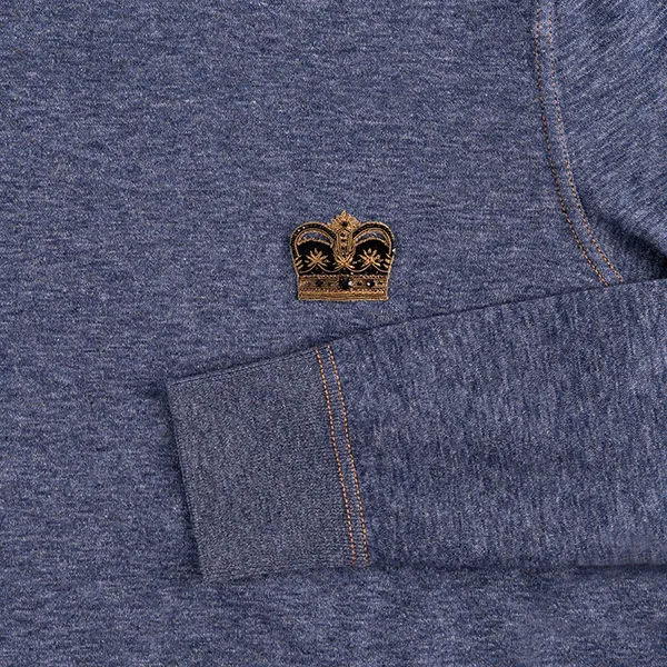 Áo Len Dolce & Gabbana D&G Crown Logo Embroidered GX921Z JACFR B0339 Màu Xanh Xám Size 46
