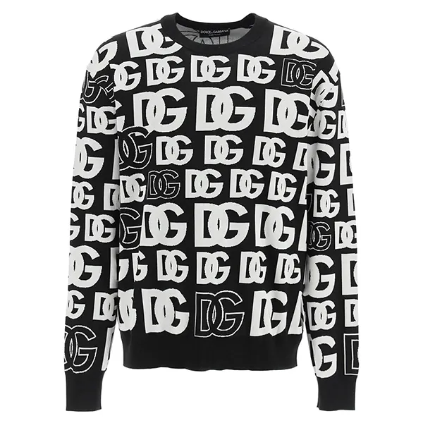 Áo Len Nam Dolce & Gabbana D&G Logo Monogram GXJ75T JDMP1 Màu Đen Trắng Size S