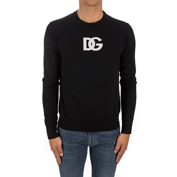 Áo Len Nam Dolce & Gabbana D&G Logo Printed Black GXJ79T JDMQ1 Màu Đen Size 48