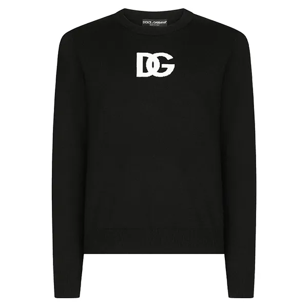 Áo Len Nam Dolce & Gabbana D&G Logo Printed Black GXJ79T JDMQ1 Màu Đen Size 48