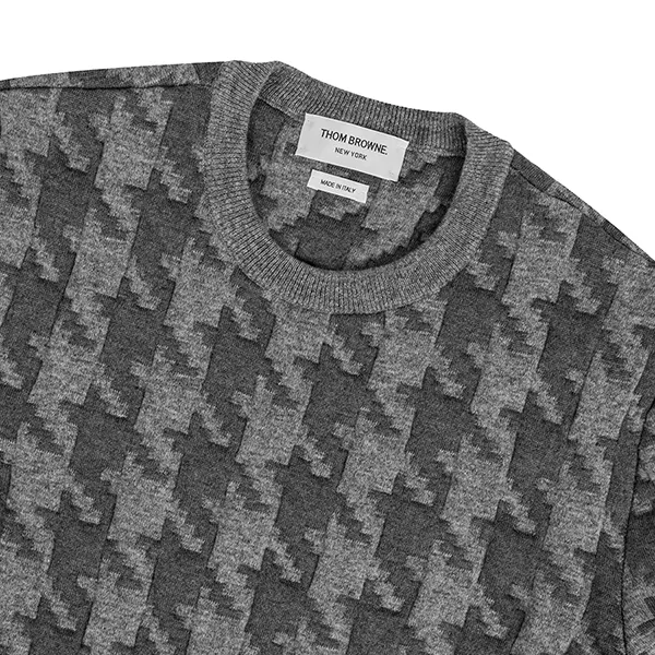 Áo Len Thom Browne Houndstood Pattern Grey MKA421A Y9017 055 Màu Xám