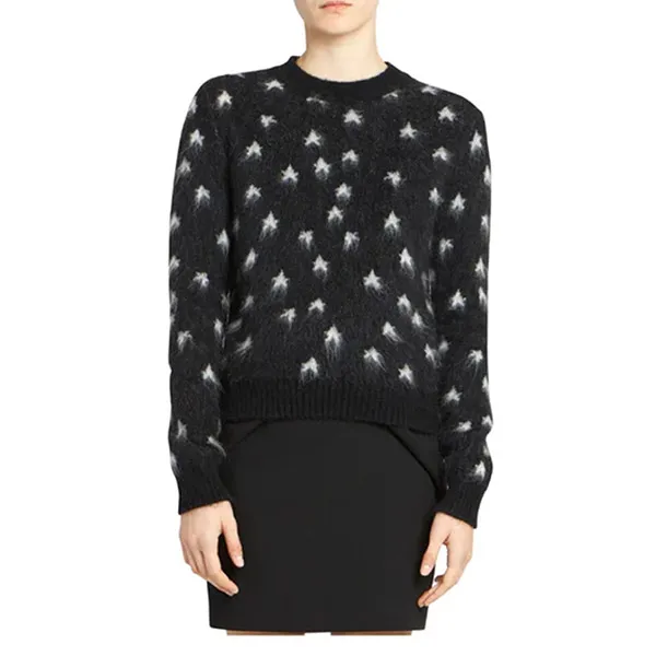 Áo Len Nữ Yves Saint Laurent YSL Saint Laurent Star Print Mohair Sweater Màu Đen Size S - Thời trang - Vua Hàng Hiệu