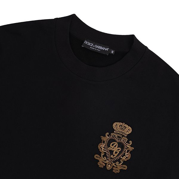 Áo Nỉ Nam Dolce & Gabbana D&G DG Crown Logo G9OW6Z G7TWL Sweater Màu Đen Size 44 - 3