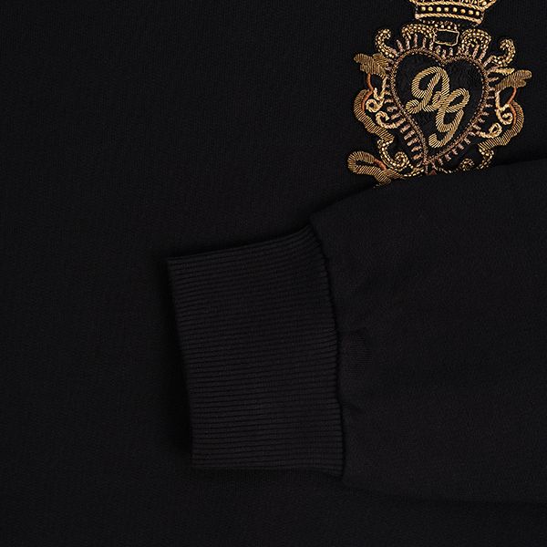 Áo Nỉ Nam Dolce & Gabbana D&G DG Crown Logo G9OW6Z G7TWL Sweater Màu Đen Size 44 - 4