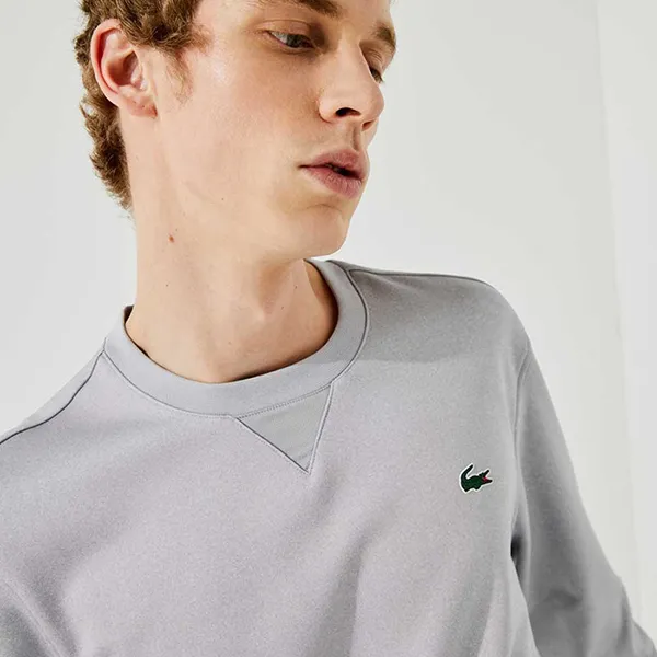 Áo Nỉ Lacoste Men's Fleece Sweatshirt Grey SH6782 00 Màu Xám Size S