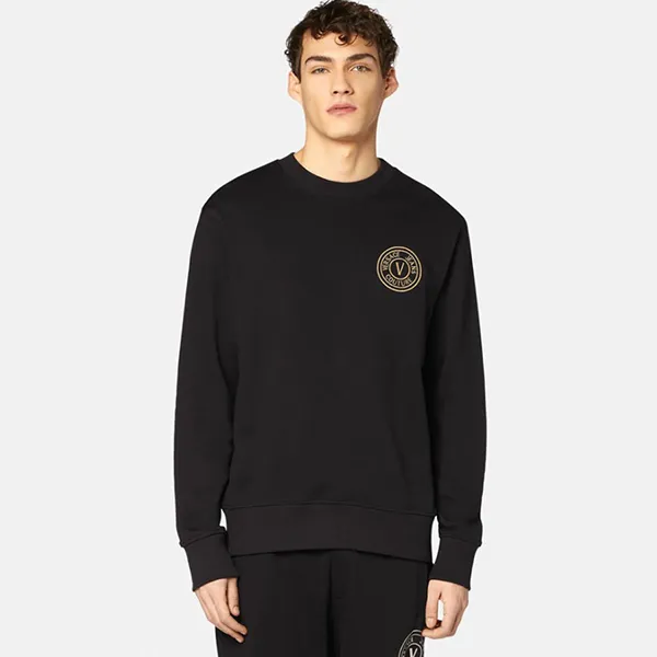 Áo Nỉ Versace Jeans Couture Gold Logo-patch 73GAIT07 CF00T G89 Màu Đen Size M