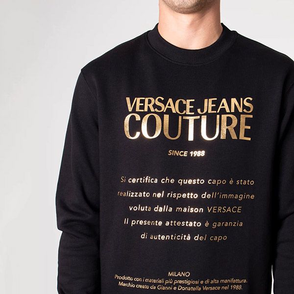 Áo Nỉ Versace Jeans Couture Warranty Foil Logo 73GAIT26 CF00T G89 Màu Đen Size XS - 3