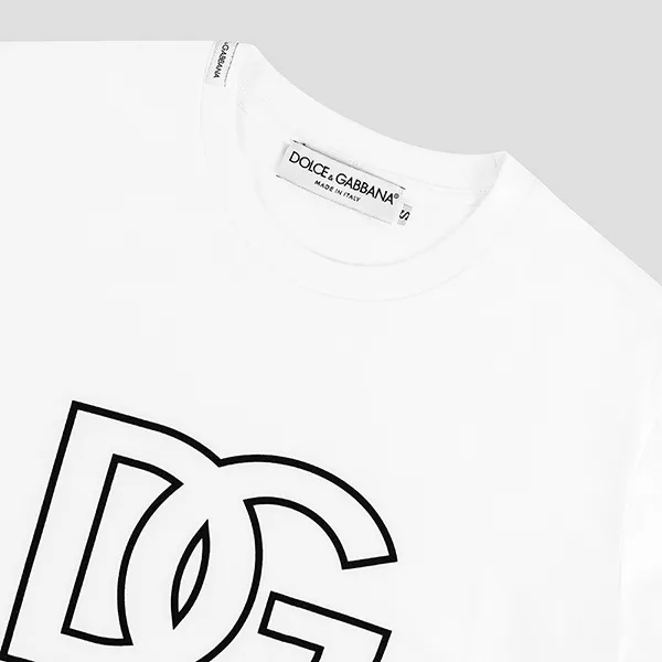 Áo Phông Nam Dolce & Gabbana D&G DG Logo Printed G8QO0T G7I7J W0800 Tshirt Màu Trắng Size S
