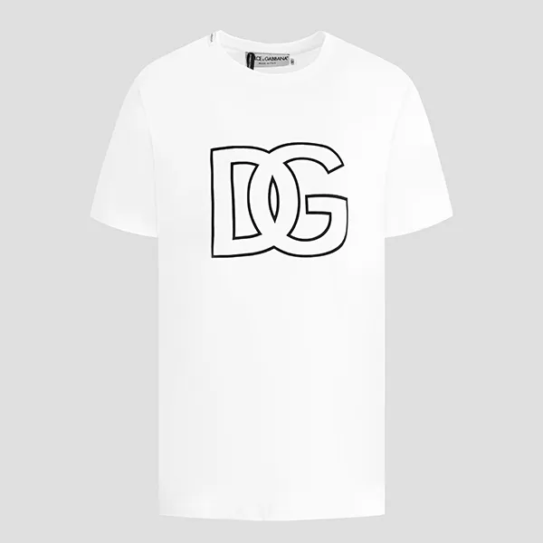 Áo Phông Nam Dolce & Gabbana D&G DG Logo Printed G8QO0T G7I7J W0800 Tshirt Màu Trắng Size S