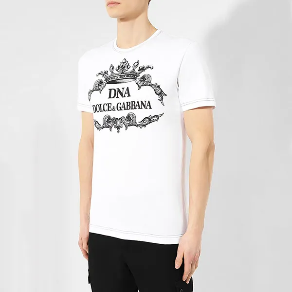 Áo Phông Nam Dolce & Gabbana D&G DNA Print G8IA8T HH70T Màu Trắng