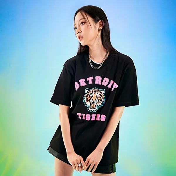 Áo Phông MLB Detroit Tiger Overfit Short Sleeve T-Shirt Detroit Tigers 3ATSC2023-46BKS Màu Đen