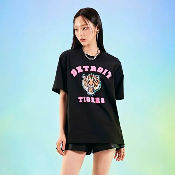 Áo Phông MLB Detroit Tiger Overfit Short Sleeve T-Shirt Detroit Tigers 3ATSC2023-46BKS Màu Đen