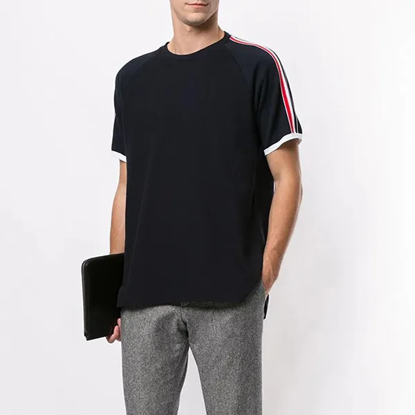 Áo Phông Thom Browne Classic Pique Short Raglan Sleeve T-shirt MJS112A00050 Màu Xanh Navy Size 2
