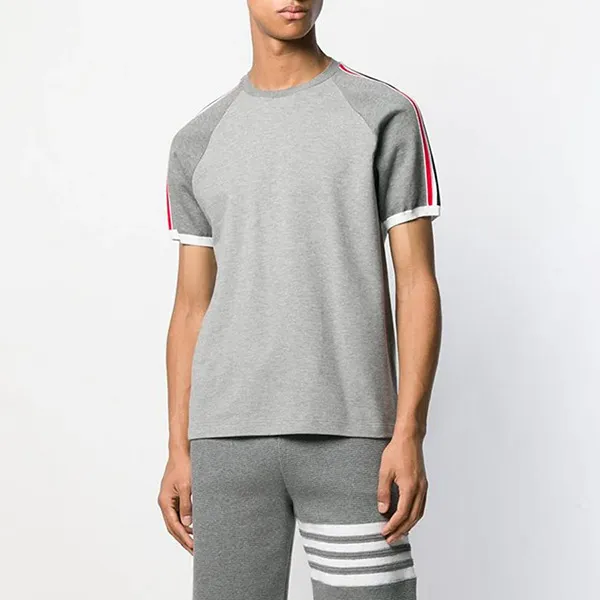 Áo Phông Thom Browne Piqué Raglan-Sleeve T-Shirt MJS112A00050 Màu Ghi Size 1 - Thời trang - Vua Hàng Hiệu