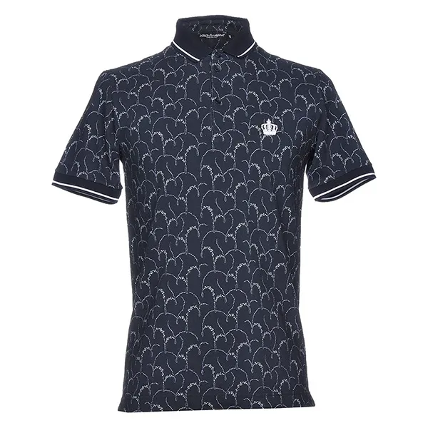 Áo Polo Nam Dolce & Gabbana D&G Crown Logo Embroidered G8GH1T G7HPY HB037 Màu Xanh Navy Size 44