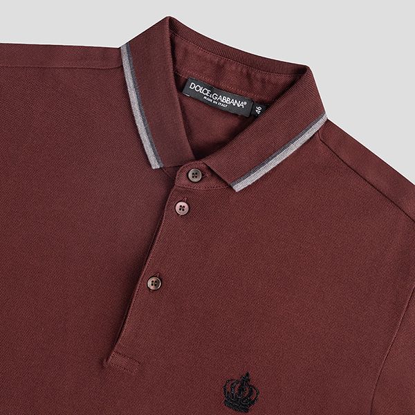 Áo Polo Nam Dolce & Gabbana D&G Logo Detail G8GI2T G7HPO M5039 Màu Đỏ Đậm Size 44 - 3