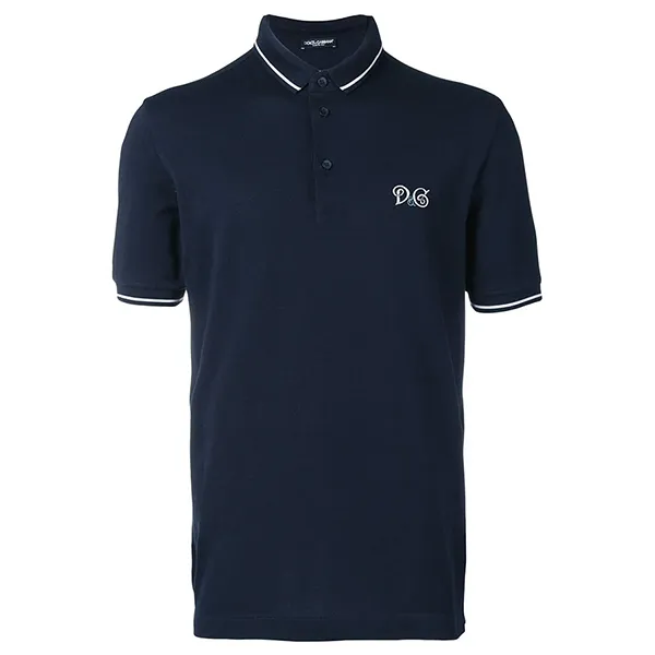 Áo Polo Nam Dolce & Gabbana D&G Logo Embroiderd G8HU6Z G7SCX B0665 Màu Xanh Navy Size 44