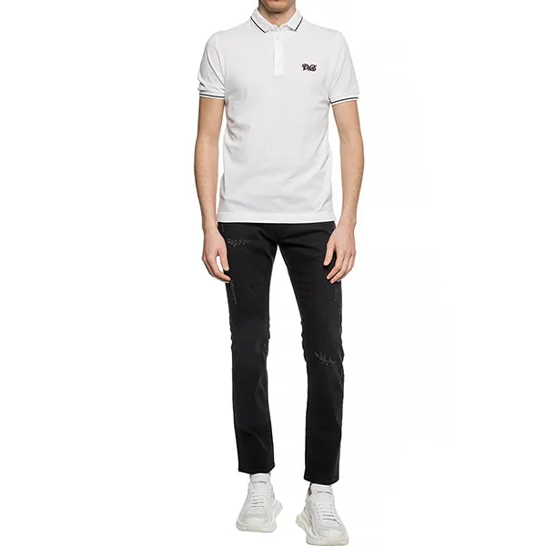 Áo Polo Nam Dolce & Gabbana D&G Polo Shirt G8HU6Z G7SCX W0800 Màu Trắng Size 46