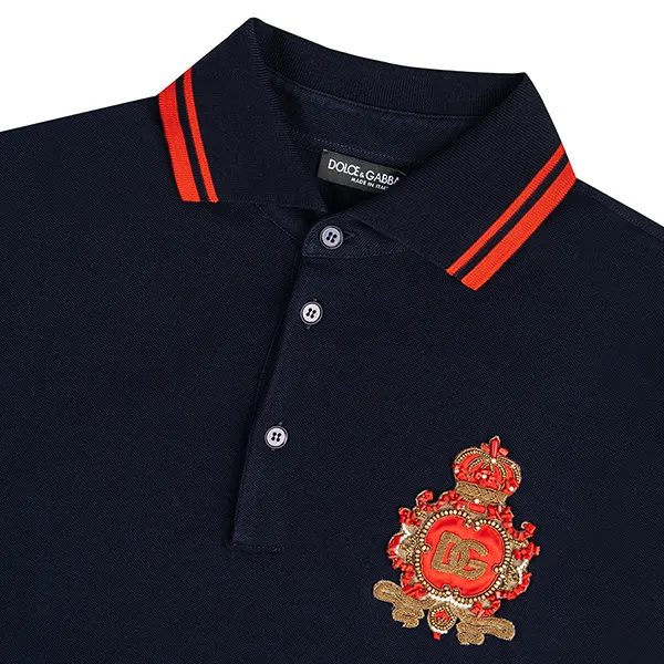Áo Polo Nam Dolce & Gabbana D&G Logo Patch G5JL8T FU7EN Màu Xanh Đậm Size 48 - Thời trang - Vua Hàng Hiệu