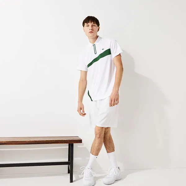 Áo Polo Lacoste Men's Lacoste SPORT Paneled Breathable Piqué Tennis DH2072 00 737 Màu Trắng Size 3