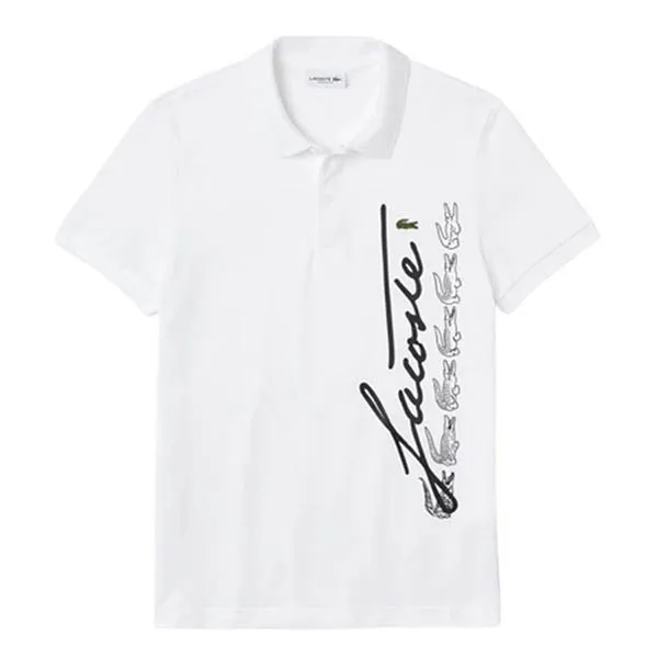 Áo Polo Lacoste Men's Regular Fit Signature Cotton Piqué Màu Trắng Size S