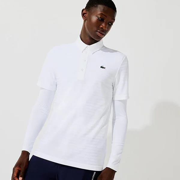 Áo Polo Lacoste Men's Sport Textured Breathable Golf DH6844 Màu Trắng Size L