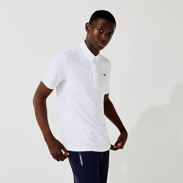 Áo Polo Lacoste Men's Sport Textured Breathable Golf DH6844 Màu Trắng Size L
