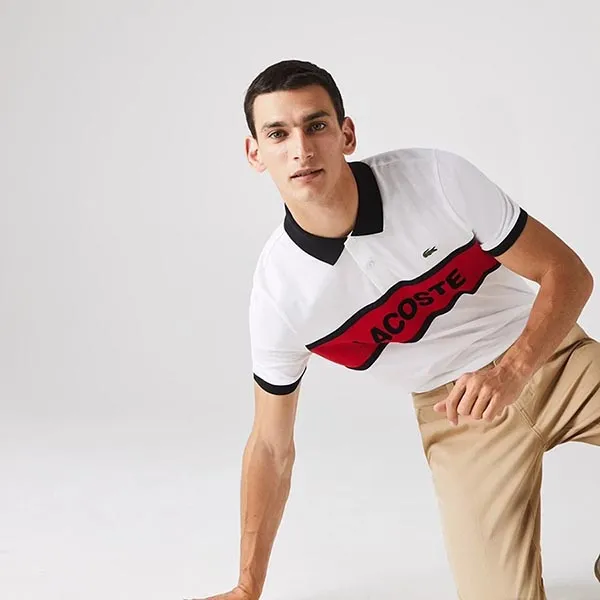Áo Polo Lacoste YH1532 Màu Trắng Đỏ Size M