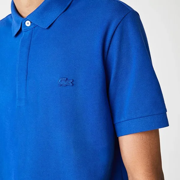 Áo Polo Men's Lacoste Paris Shirt Regular Fit Stretch Cotton Piqué PH5522 HJM Màu Xanh Size S