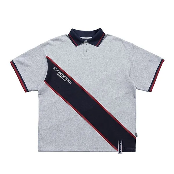 Áo Polo Romantic Crown Logo Màu Ghi Xám