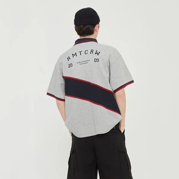Áo Polo Romantic Crown Logo Màu Ghi Xám