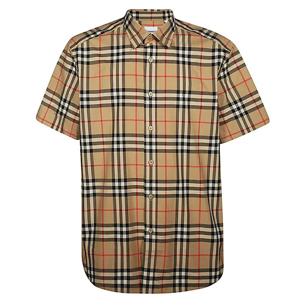 Áo Sơ Mi Burberry Poplin With Check Pattern 8020869 Phối Màu Size XL