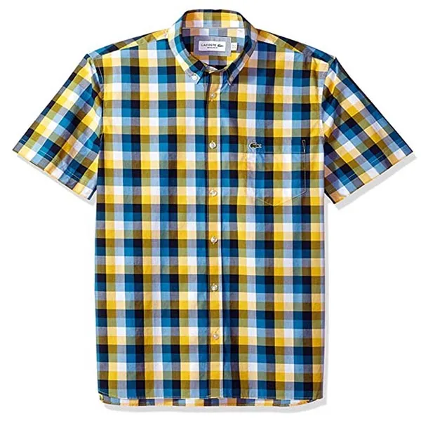 Áo Sơ Mi Cộc Tay Lacoste Regular Fit 29 Kẻ Sọc Phối Màu Size M