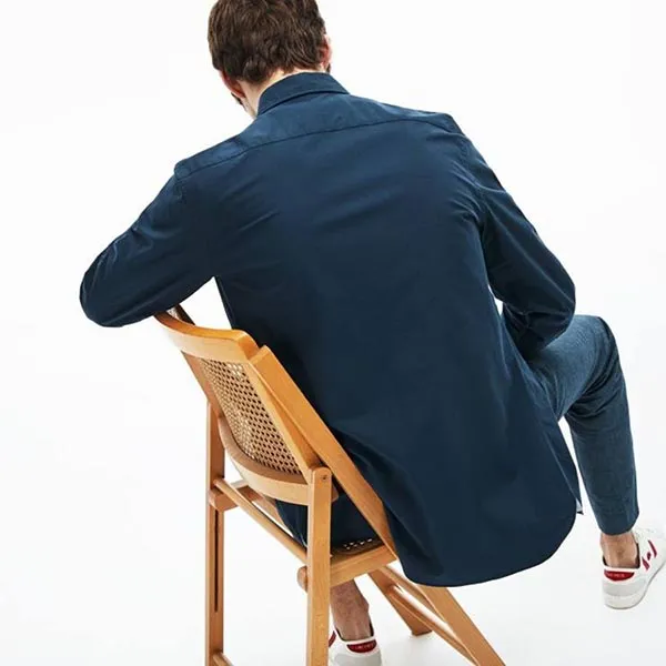 Áo Sơ Mi Lacoste Stretch Poplin CH5816 Màu Xanh Navy Size M