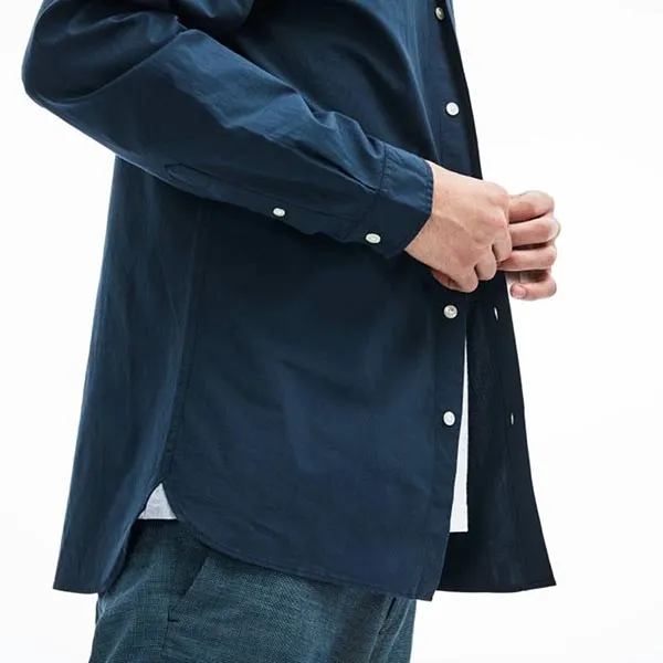 Áo Sơ Mi Lacoste Stretch Poplin CH5816 Màu Xanh Navy Size M
