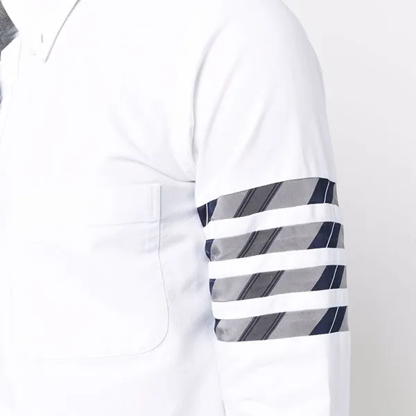 Áo Sơ Mi Thom Browne 4-Bar Buttoned MWL374A06177 Màu Trắng