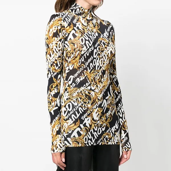 Áo Thun Versace Jeans Couture With All-over Logo And Baroque Print 73HAH617 JS138 G89 Phối Màu