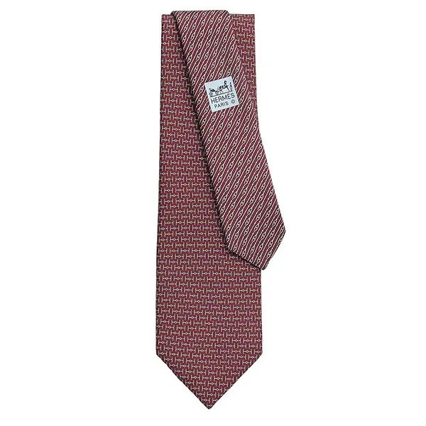 Cà Vạt Hermès Cravate H Jumbo Twillbi Tie Bordeaux/Ciel/Gris Màu Đỏ Mận