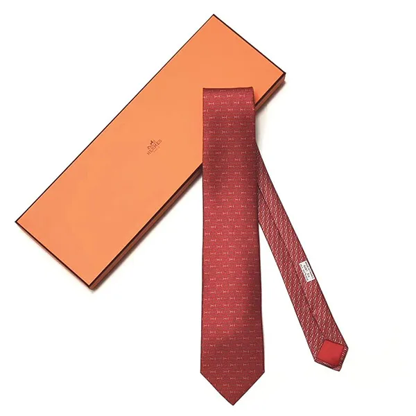 Cà Vạt Hermès Cravate H Jumbo Twillbi Tie Rouge/Gris/Gris Pâle Màu Đỏ - Thời trang - Vua Hàng Hiệu
