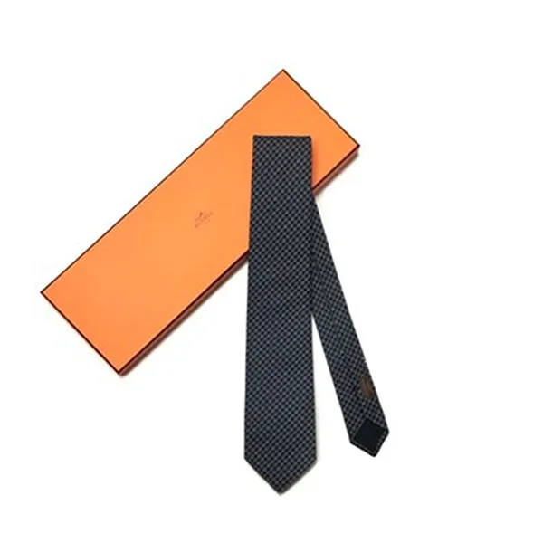 Cà Vạt Hermès Cravate Maillons Anthracite/Gris Màu Đen - Thời trang - Vua Hàng Hiệu